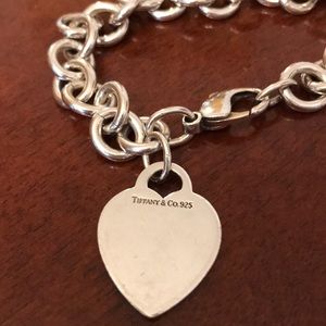 Tiffany sterling silver heart charm bracelet